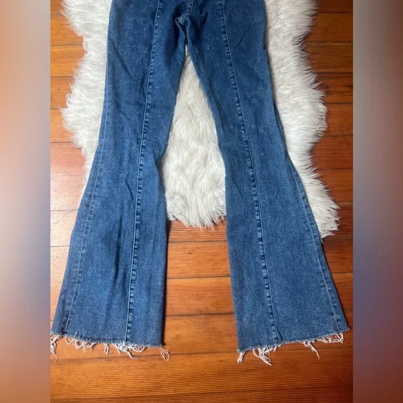 Abercrombie & Fitch Blue Flare Wide Leg Bell Bottom Jeans - Picture 7 of 9